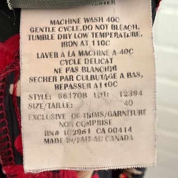 Vintage 90s Maxi skirt Black/red/cream floral Column Pull-on Dark romantic XL - Picture 8 of 8